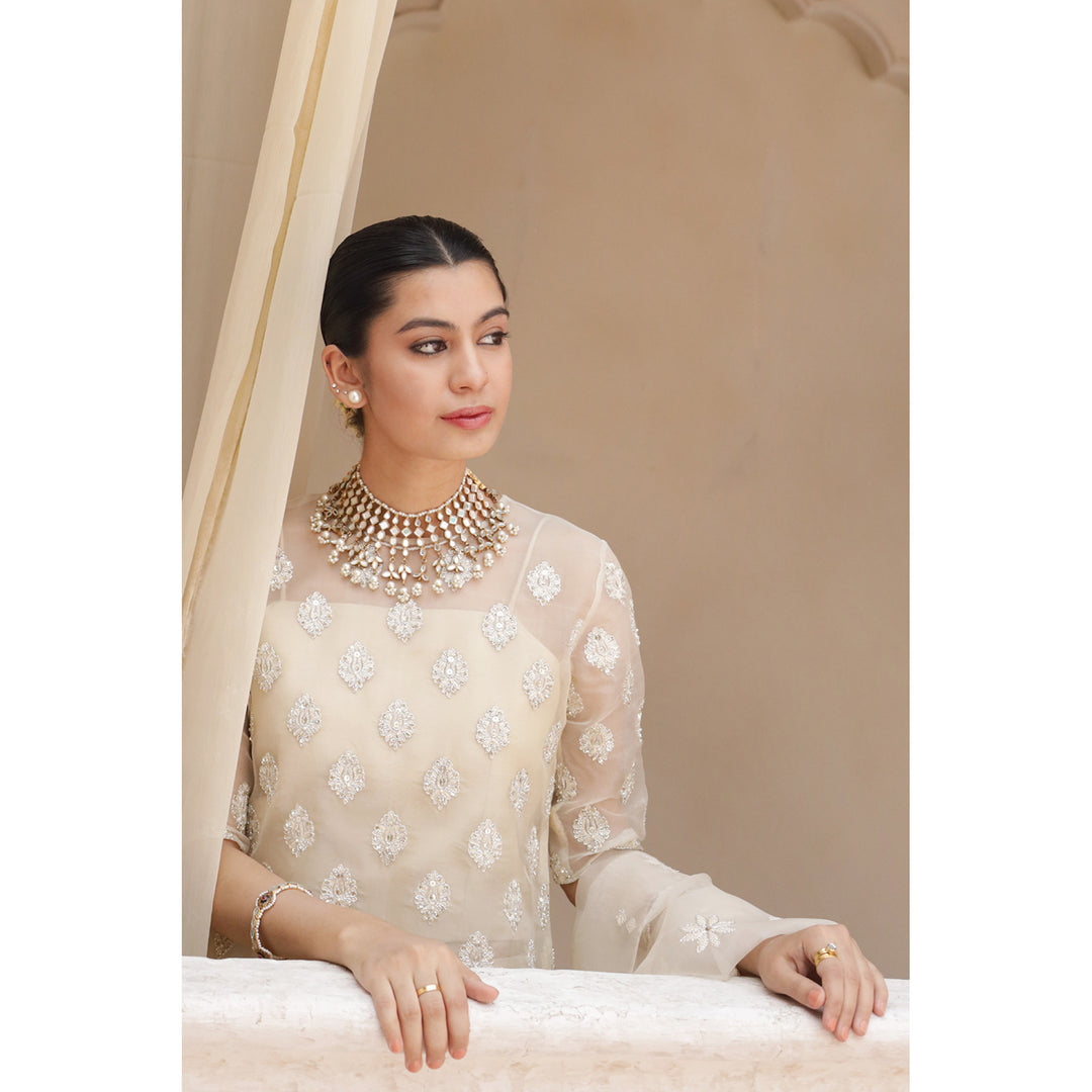 Pearl Glow Anarkali Suit | 3-Piece Stitched Suit Rang Leher 2 # 17