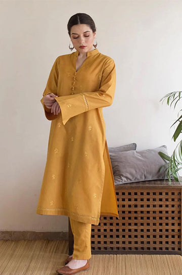 Golden Embers | 3-Piece Stitched Suit Rang Leher 11 # 7