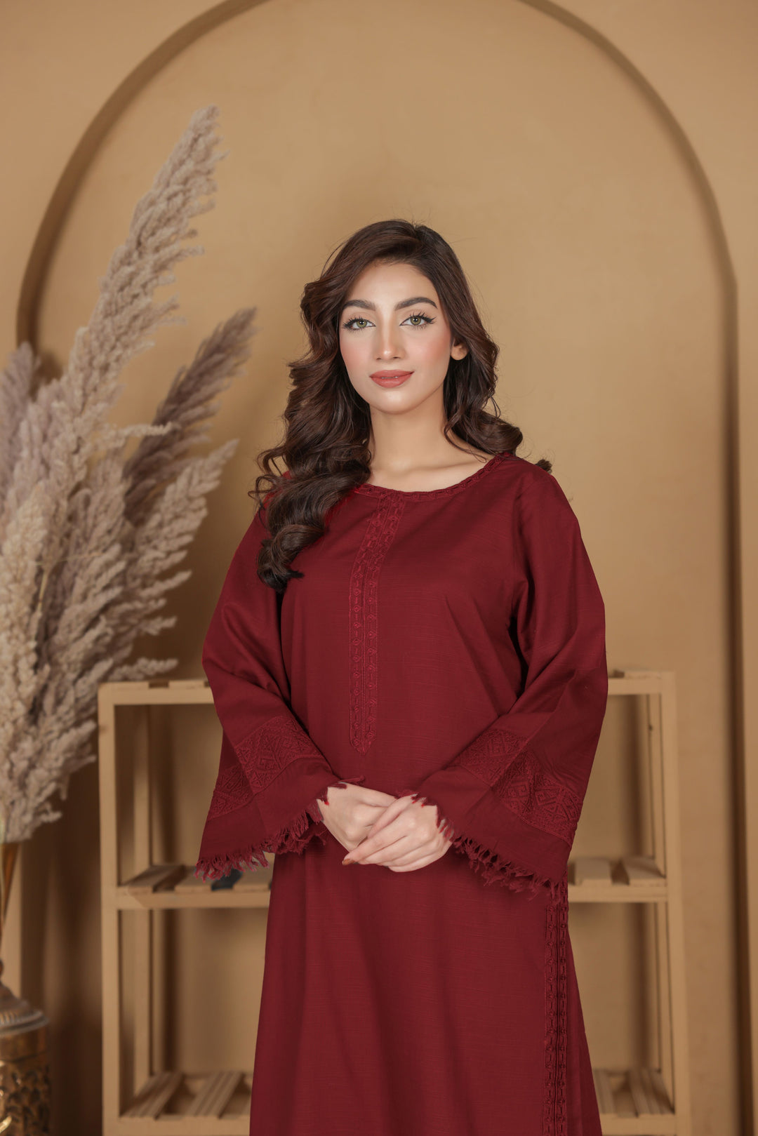 Deep Maroon – 2-Piece Khaddar Suit # 5