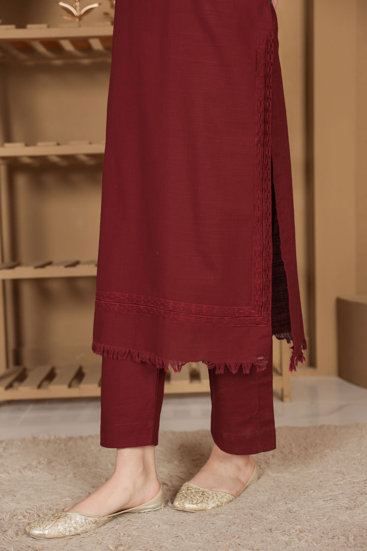 Deep Maroon – 2-Piece Khaddar Suit # 5