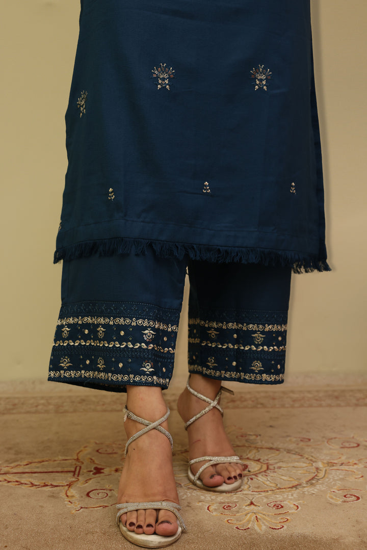 Royal Blue Attire  3-Piece Stitched