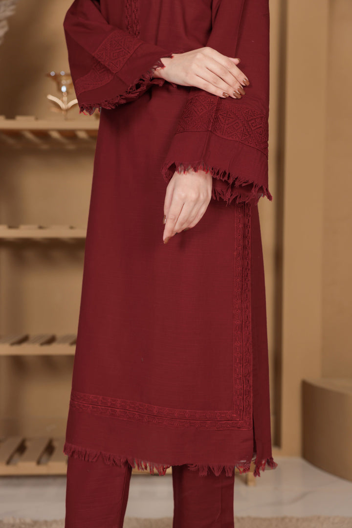 Deep Maroon – 2-Piece Khaddar Suit # 5