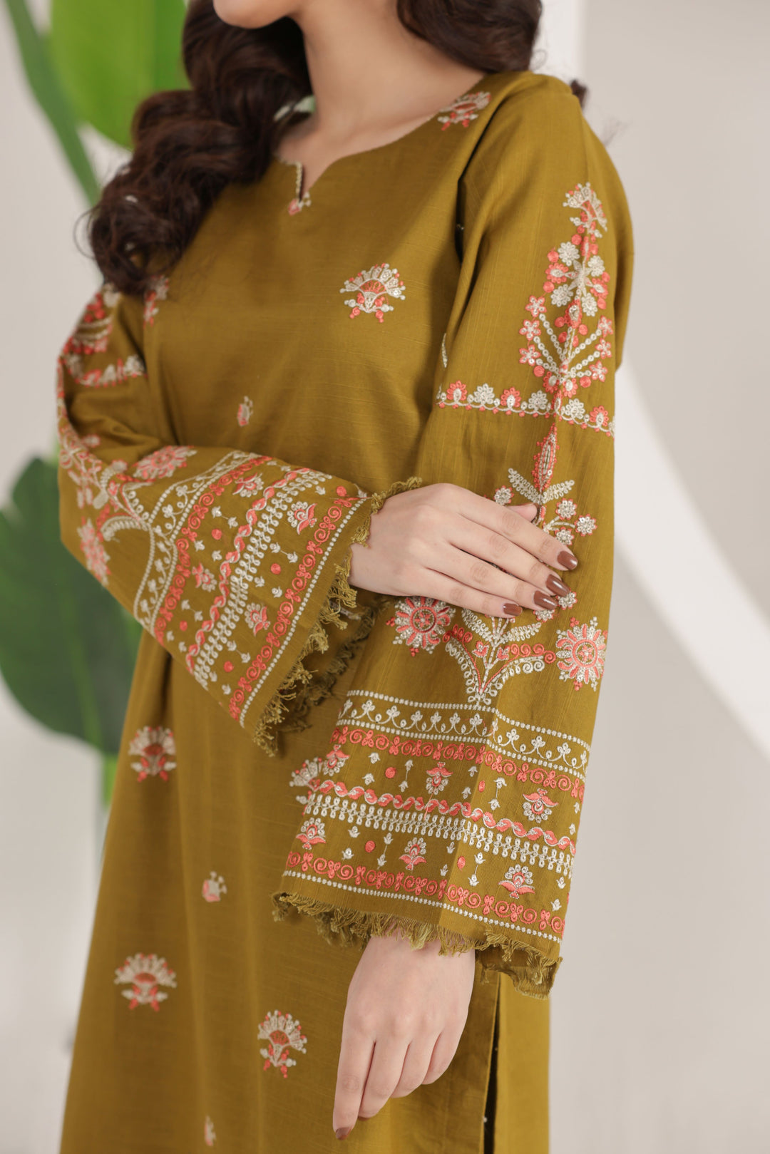 Green Blossom 2-Piece Stitched Suit