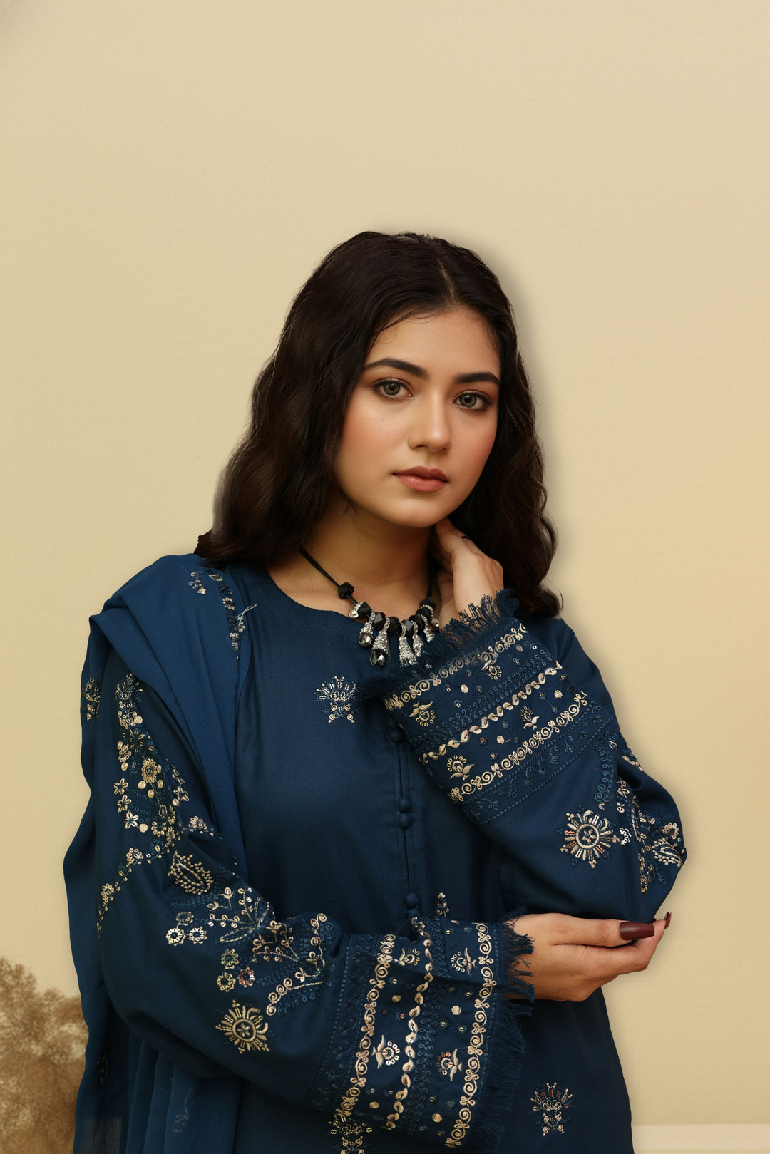 Royal Blue Attire  3-Piece Stitched