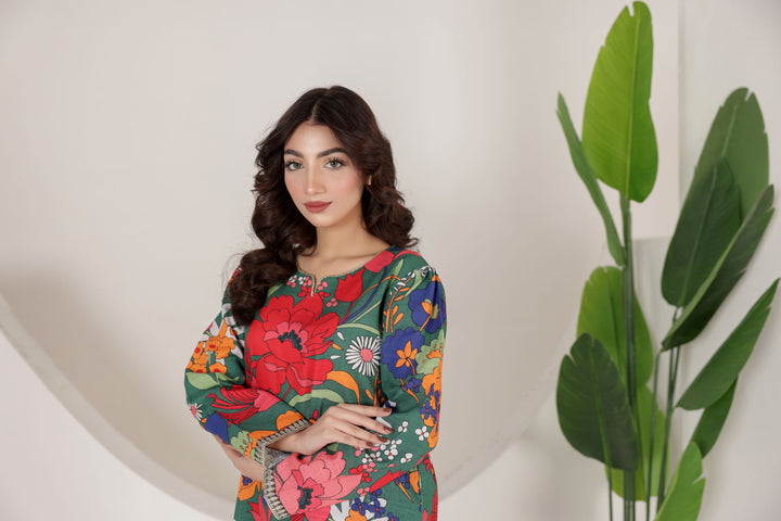 Green Glamour — Khaddar Set Rang Leher 13 # 9