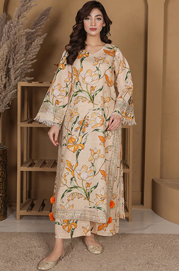 Ivory Flora | 2-Piece Stitched Suit Rang Leher 4 # 12