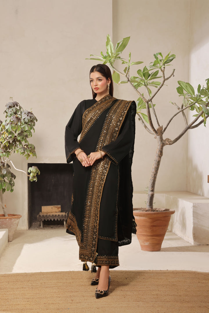 Black Musk | Full Sleeve 3-Piece Stitched Suit