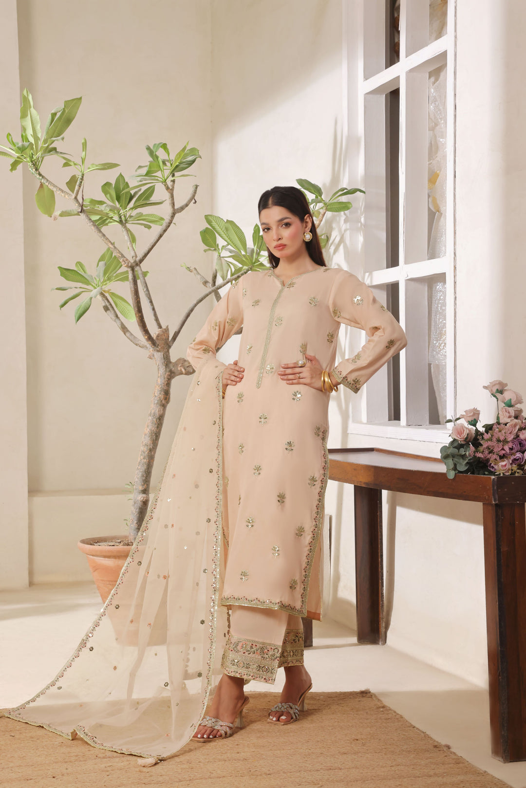 Sand Pink 3-Piece Stitched