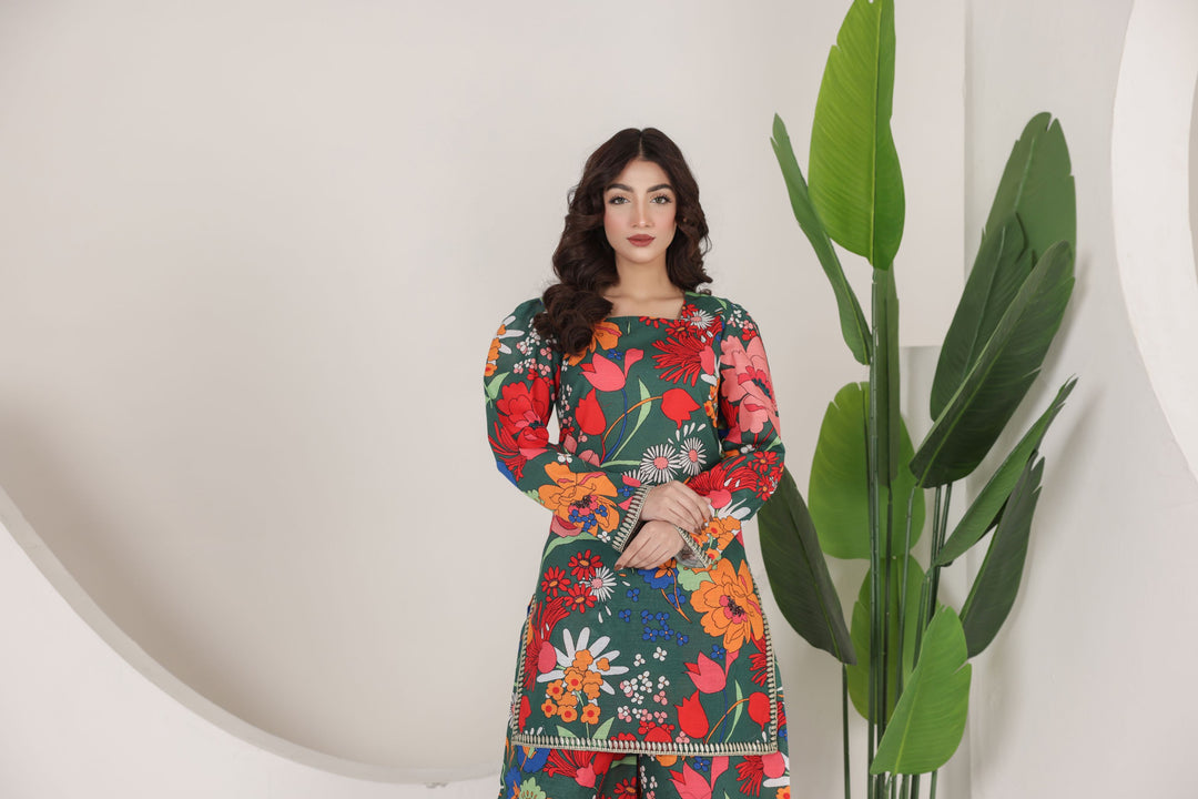 Green Glamour — Khaddar Set Rang Leher 13 # 9