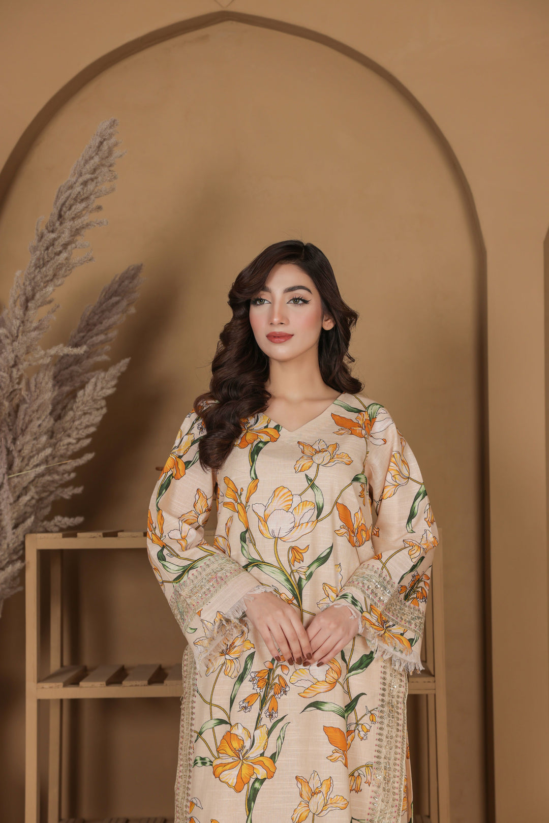 Ivory Flora | 2-Piece Stitched Suit Rang Leher 4 # 12