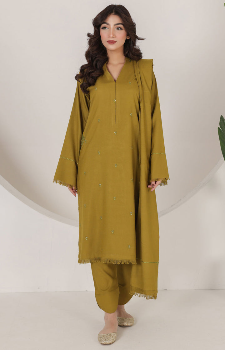 Green Elegance | 3-Piece Stitched Suit Rang Leher 10 # 8