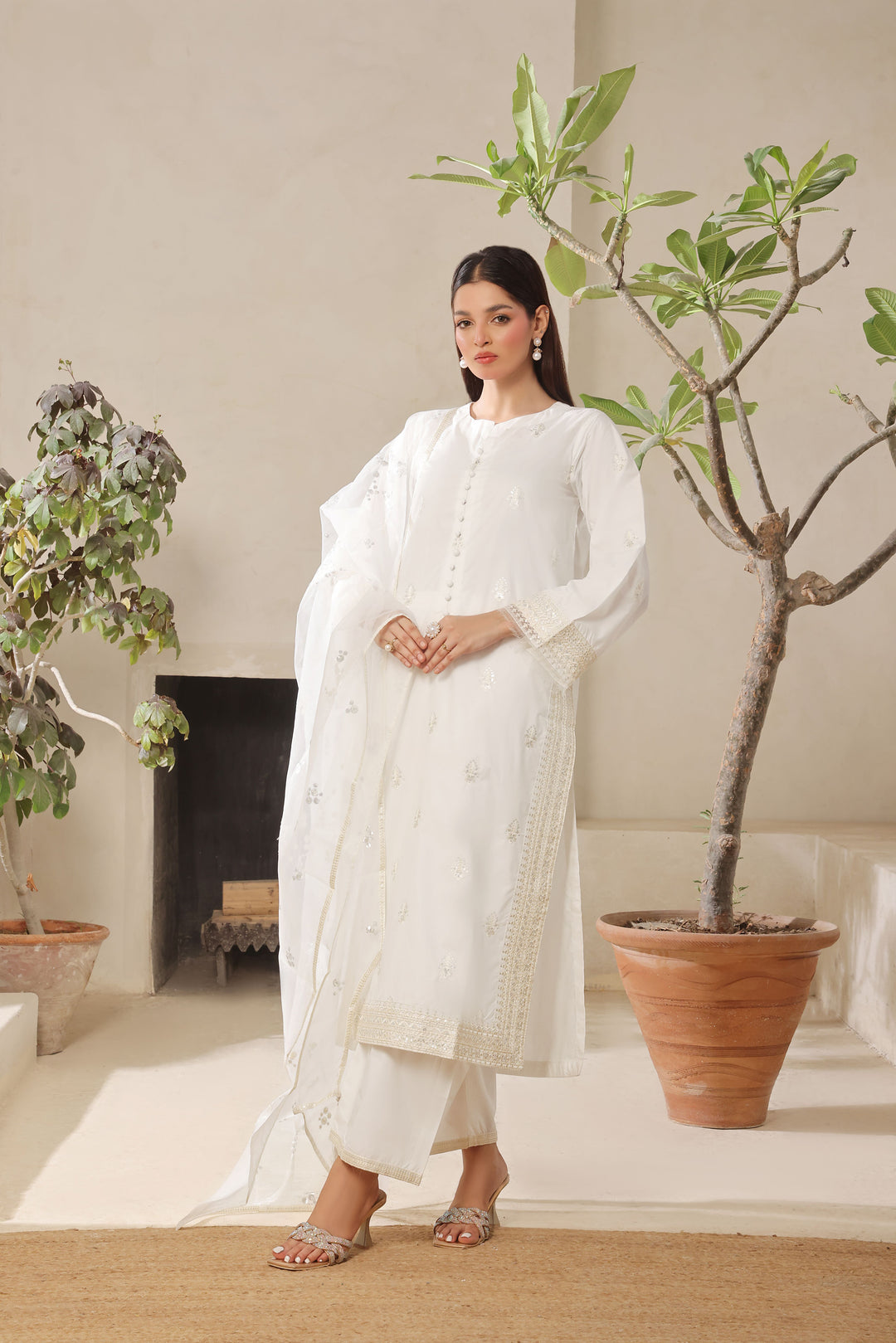Noor-e-Eid / Ivory | Stitched- 3 Piece Rang Leher 7 # 15