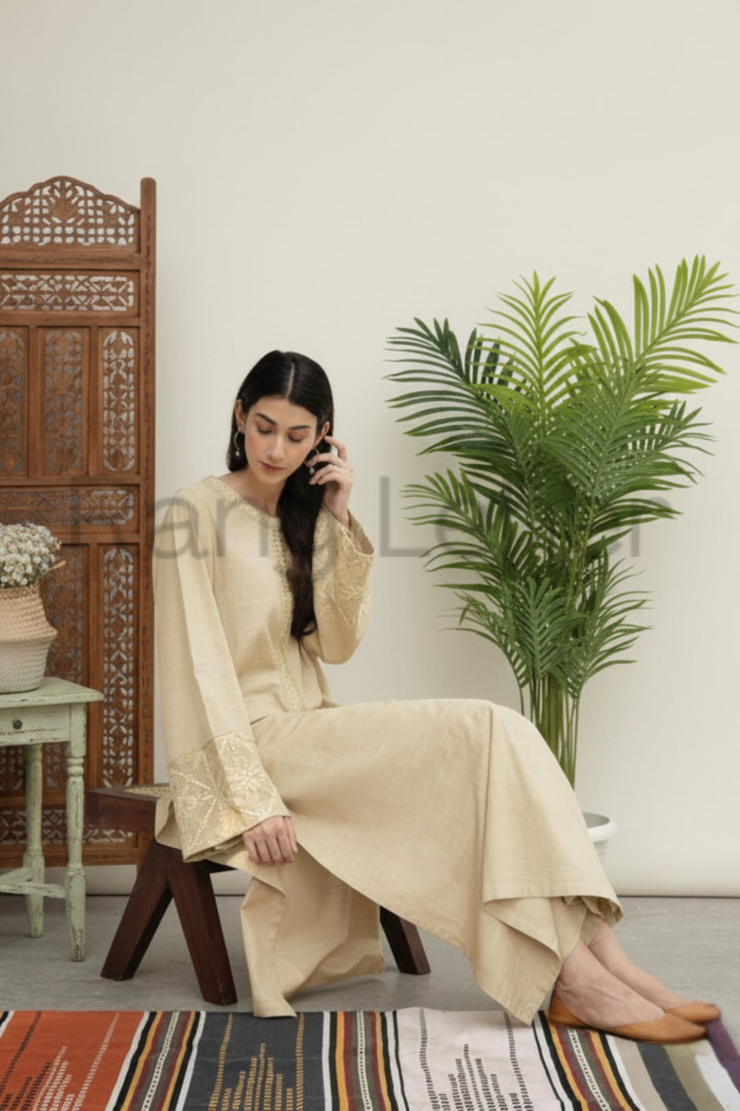 Beige Vogue  2-piece Ready to Wear Khaddar Suit