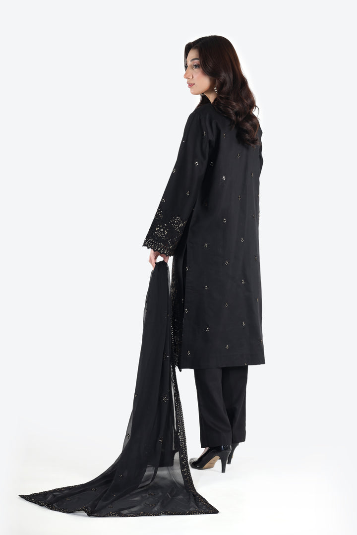 Black Majesty 3-Piece Stitched Suit Rang Leher