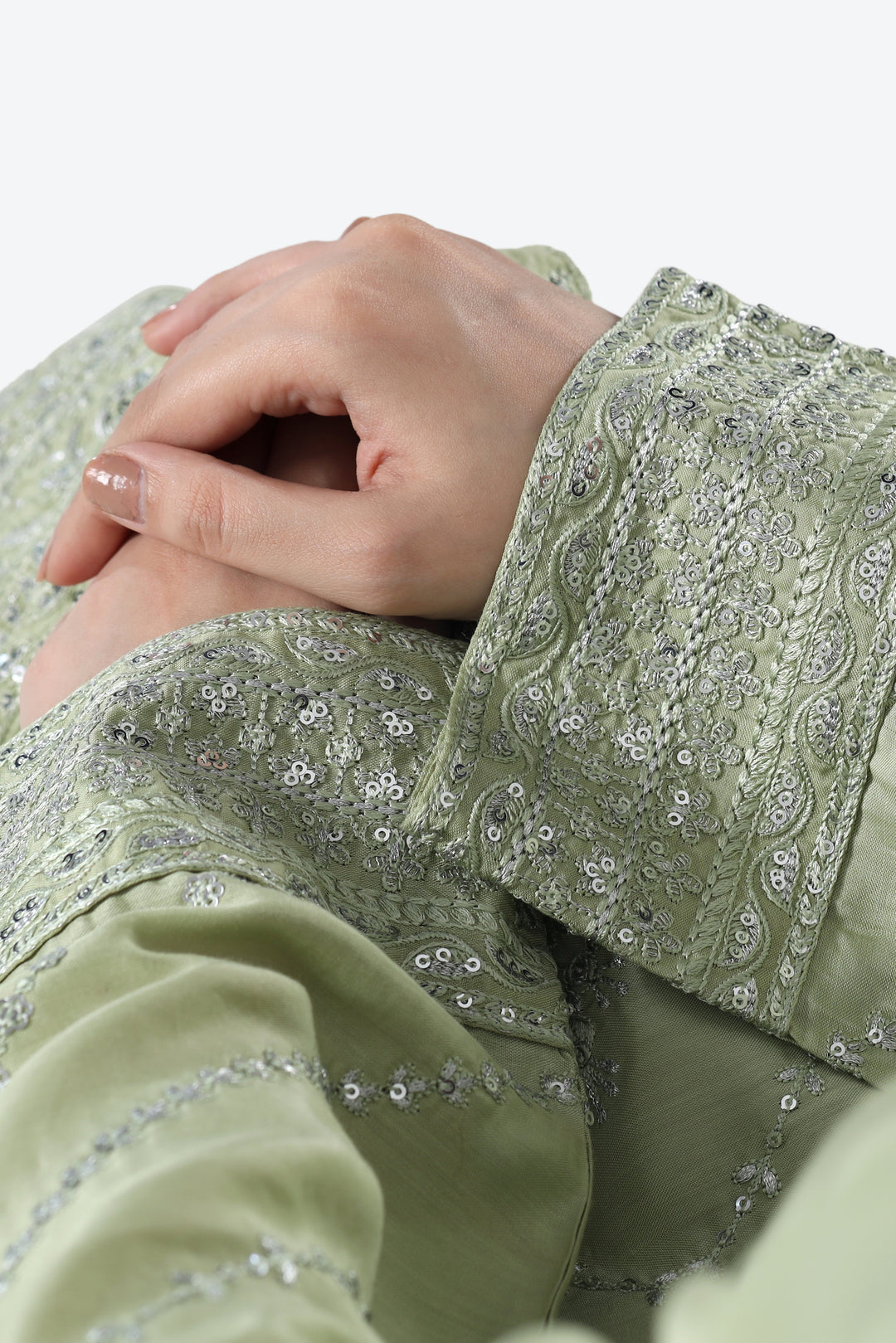 Mint Aura 3-Piece Stitched Suit Rang Leher