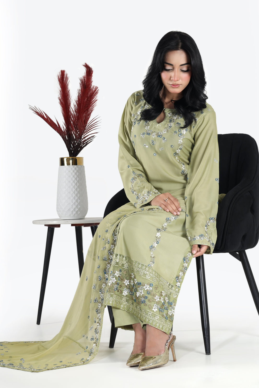 Mintique 3- Piece Stitched Suit  Viscose