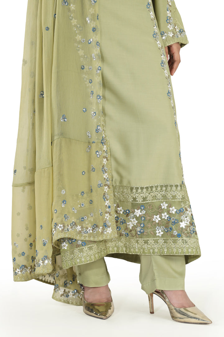 Mintique 3- Piece Stitched Suit  Viscose