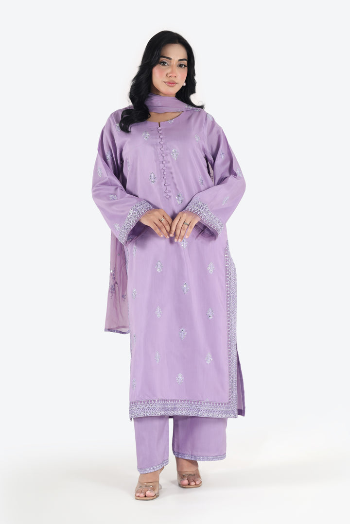 Noor e Eid Lilac Bloom 3-Piece Stitched