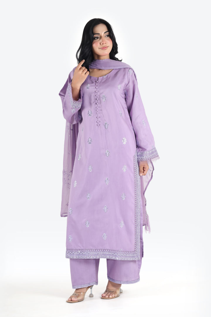 Noor e Eid Lilac Bloom 3-Piece Stitched
