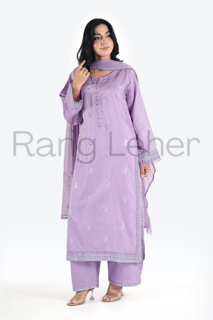 Noor e Eid Lilac Bloom 3-Piece Stitched