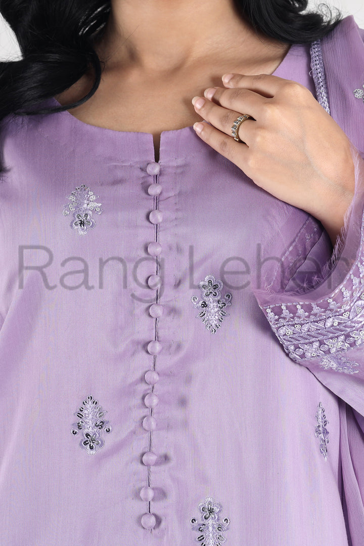Noor e Eid Lilac Bloom 3-Piece Stitched