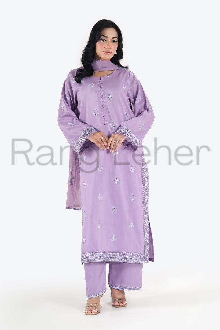 Noor e Eid Lilac Bloom 3-Piece Stitched