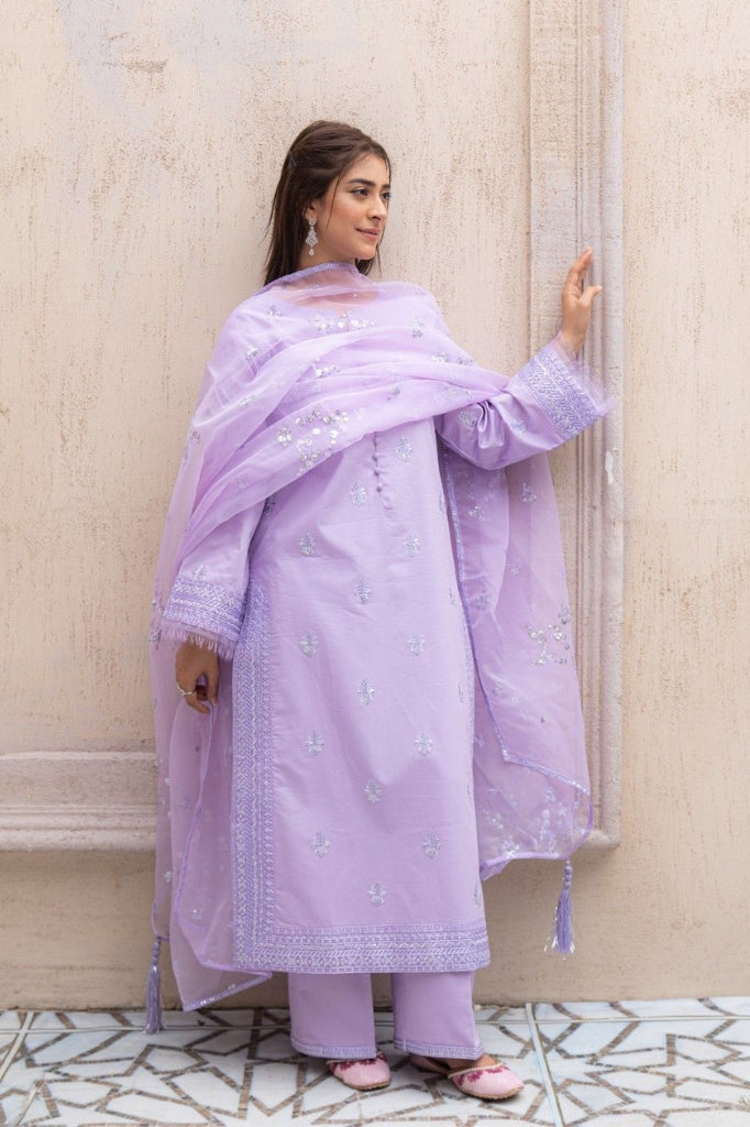 Noor e Eid Lilac Bloom 3-Piece Stitched