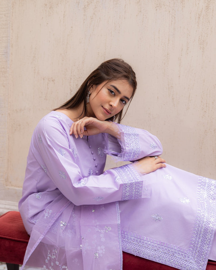 Noor e Eid Lilac Bloom 3-Piece Stitched