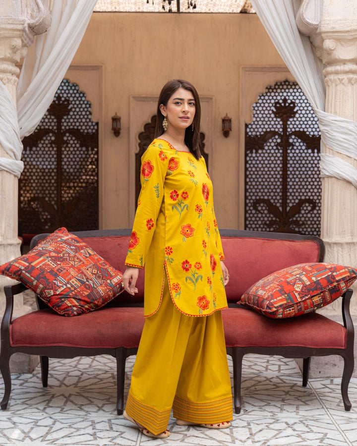 Olive Yellow 3-Piece Stitched