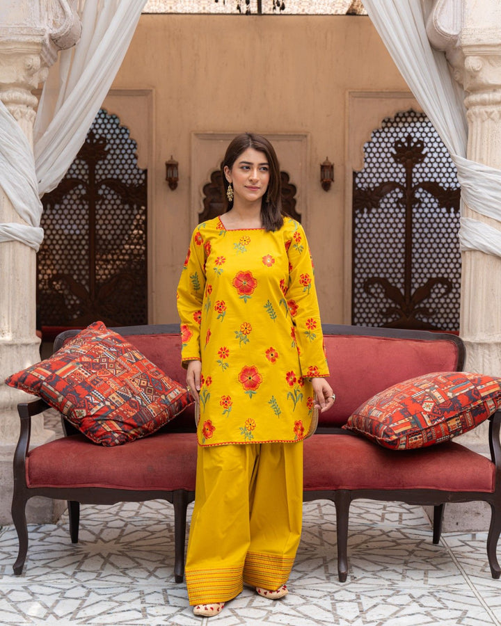 Olive Yellow 3-Piece Stitched