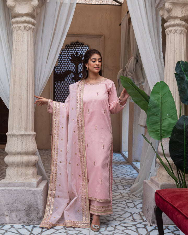 Royal Pink Majesty 3-Piece Stitched