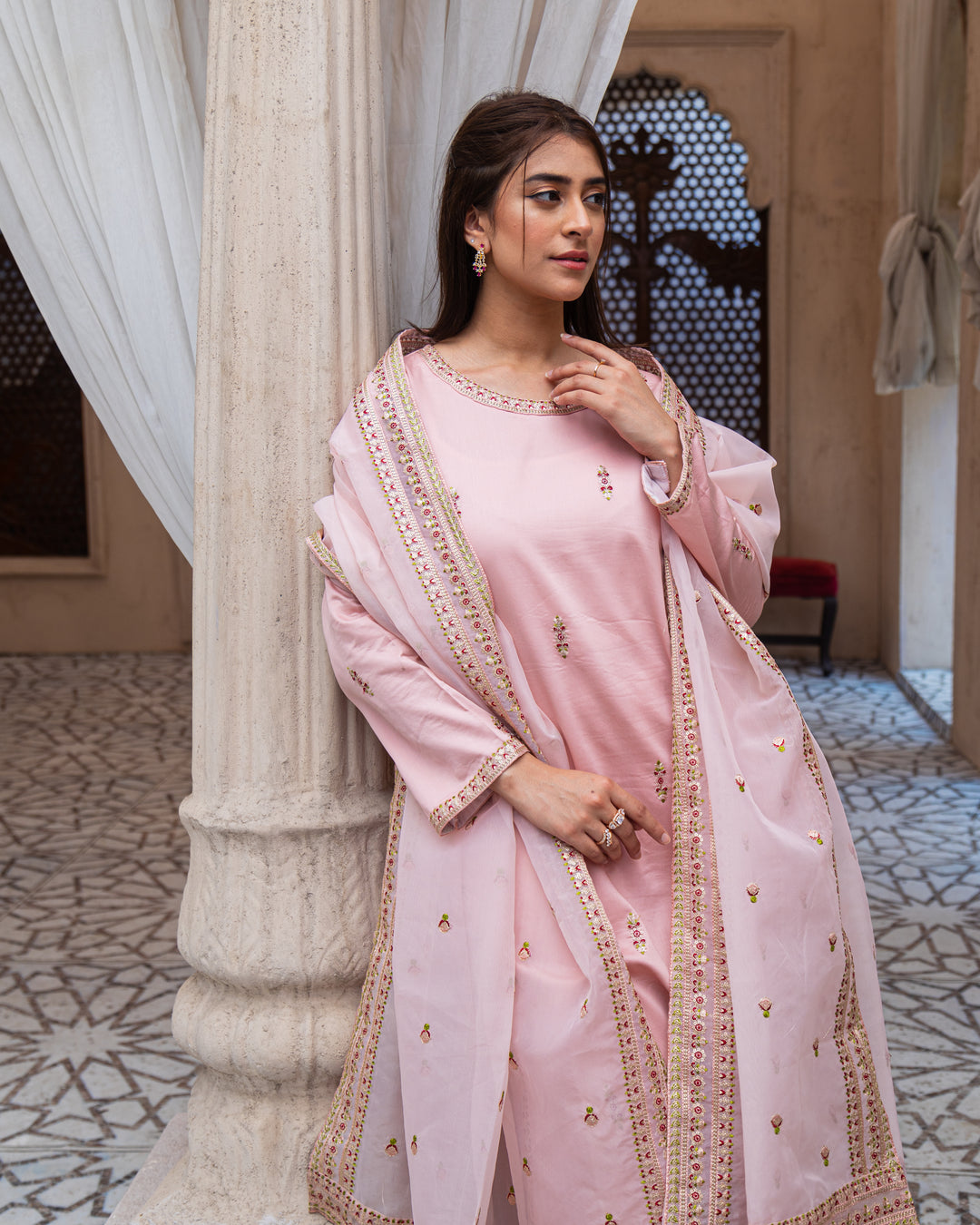 Royal Pink Majesty 3-Piece Stitched