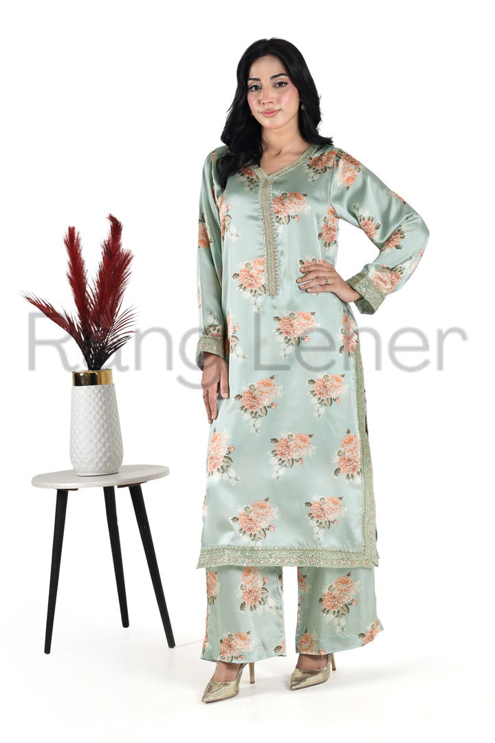 Sea Flora – 3-Piece Stitched Suit Rangleher