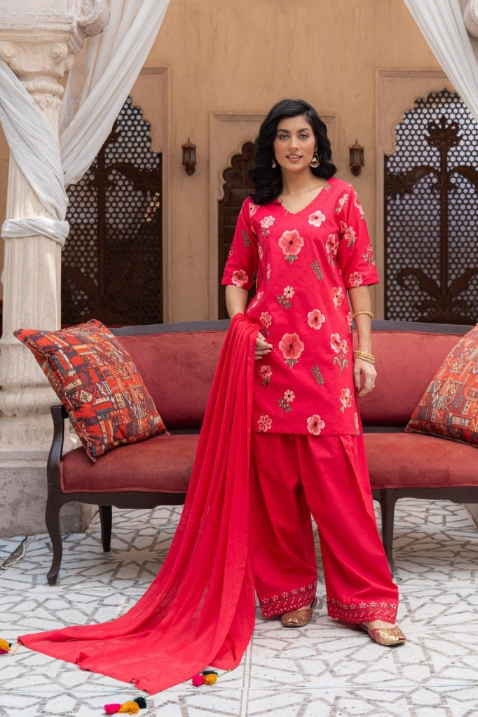 Candy Pink 3-Piece Stitched