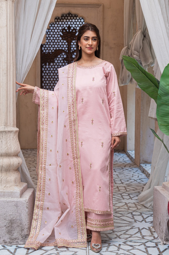 Royal Pink Majesty 3-Piece Stitched