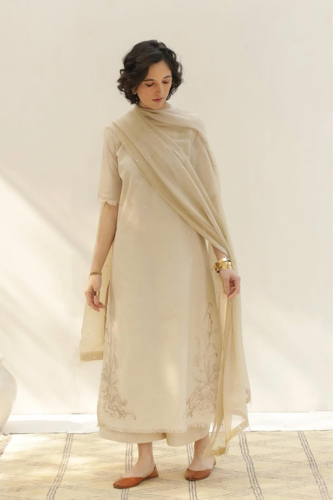 Inara Ivory 3-Piece Stitched Full Sleeves