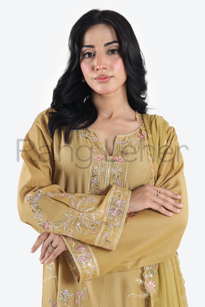 Zar-e-Sahra 3-Piece  Stitched Suit Rang Leher