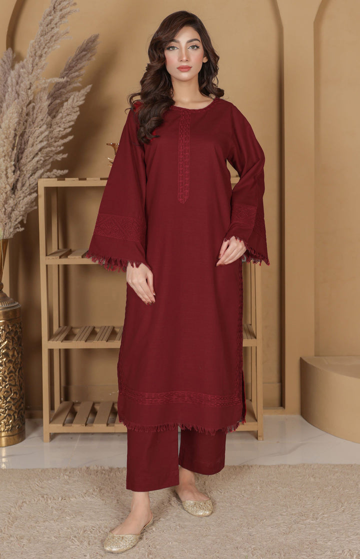 Deep Maroon – 2-Piece Khaddar Suit # 5