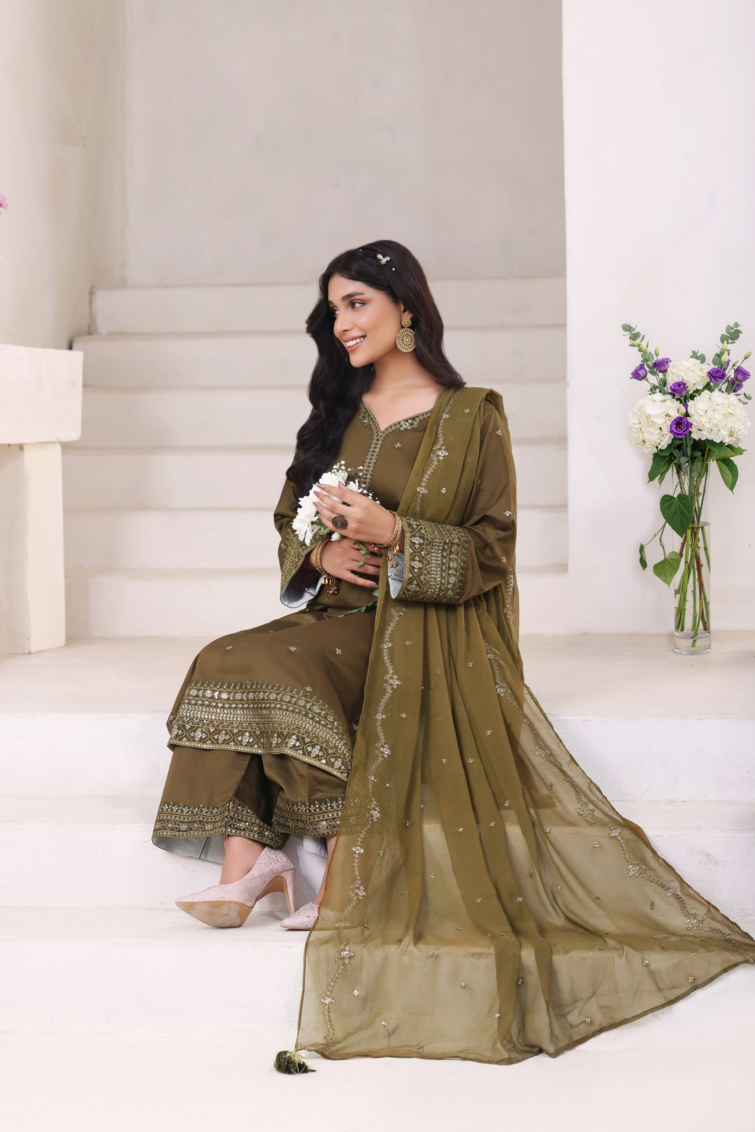 Green Mist 3 Piece Stitched