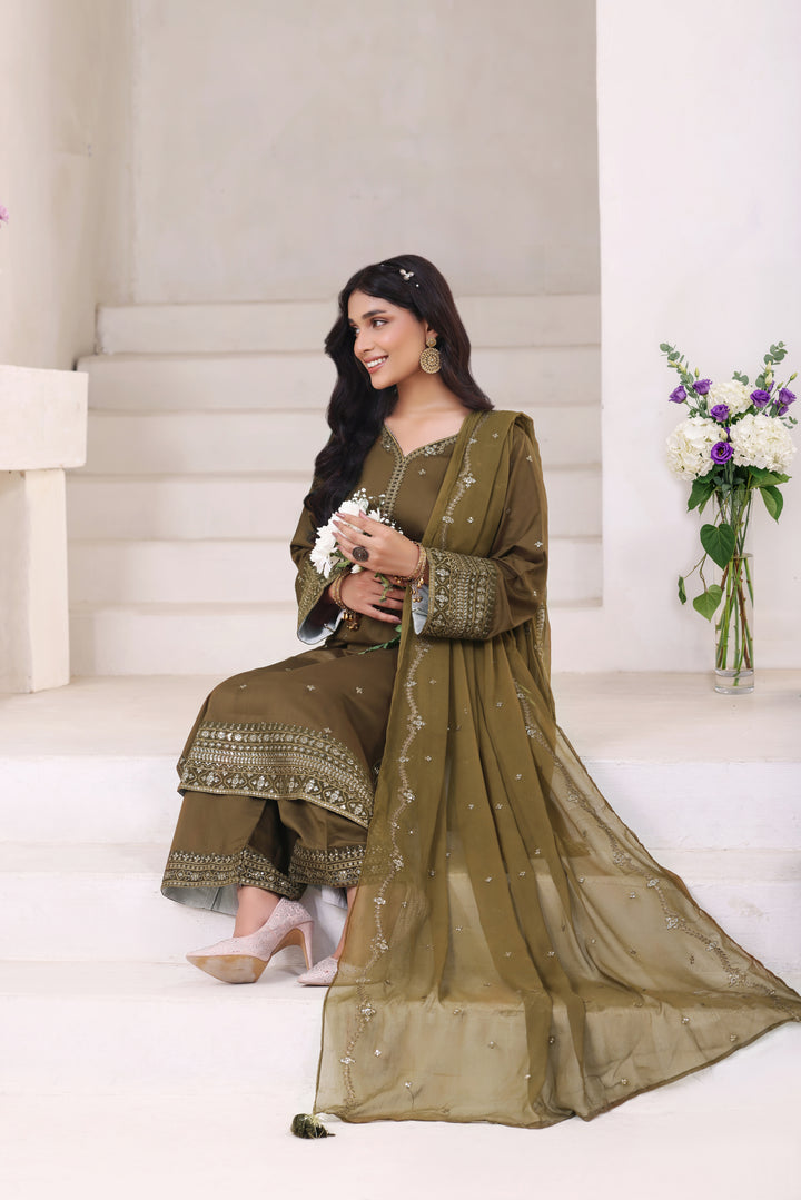 Green Mist 3 Piece Stitched